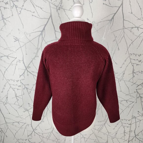 Wilfred Free Red 100% Merino Wool Asianna Turtleneck Sweater - Picture 3 of 5